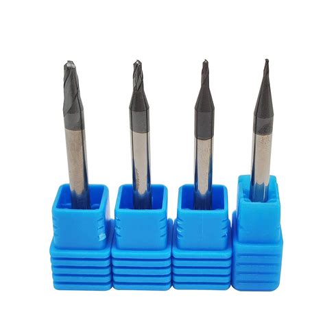 4pcs 0.5mm,0.75mm,1mm,1.5mm Ball Nose Carbide End Mill Set CNC .